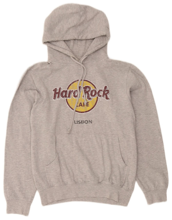 Damska bluza z kapturem Hard Rock Cafe Lisbon Graphic UK 14, średnia szara bawełna