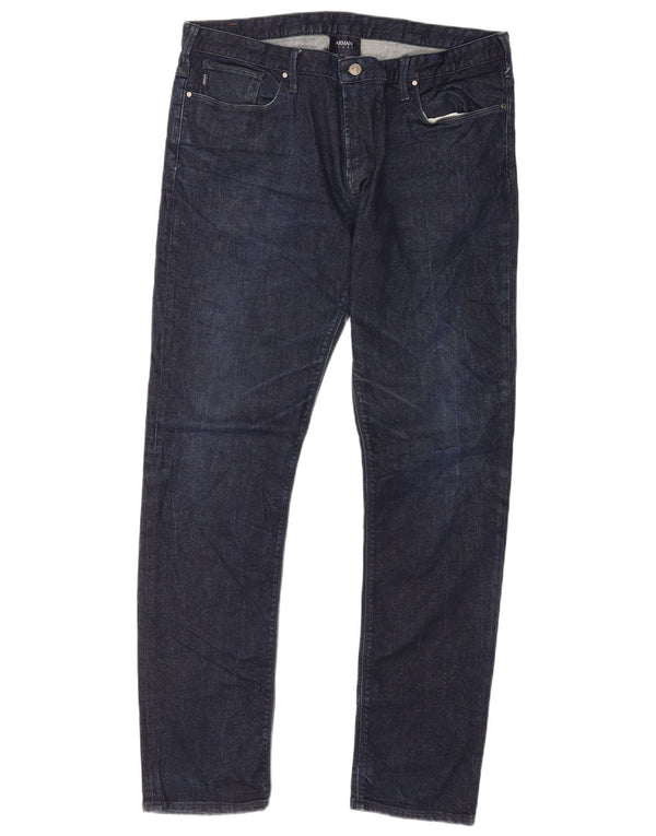 Męskie jeansy Armani Slim W36 L34 Granatowa bawełna
