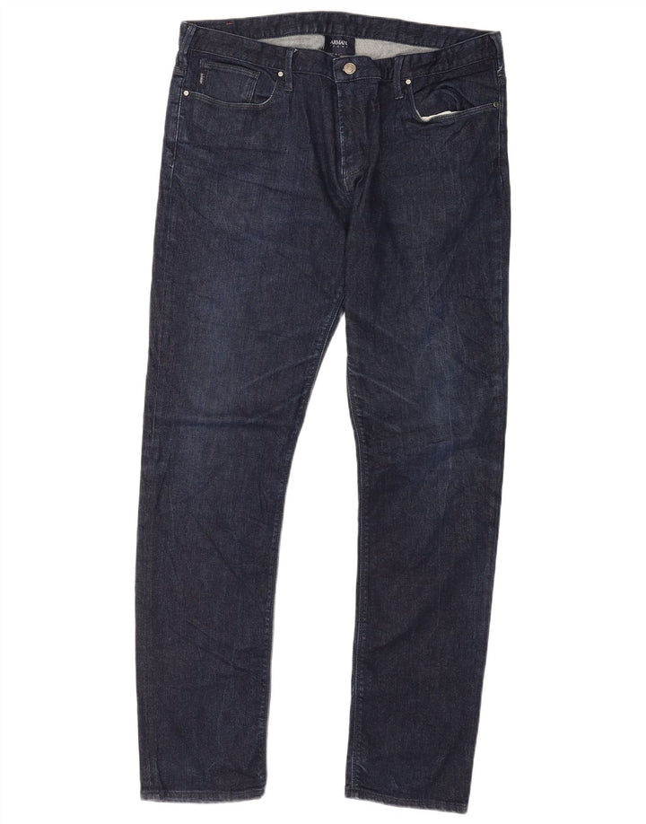 Męskie jeansy Armani Slim W36 L34 Granatowa bawełna