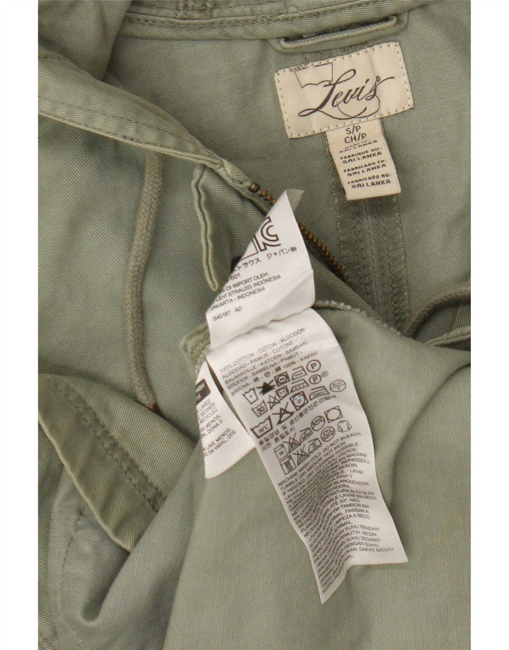 Damska kurtka z kapturem i kapturem Levi's UK 10 Small, zielona bawełna