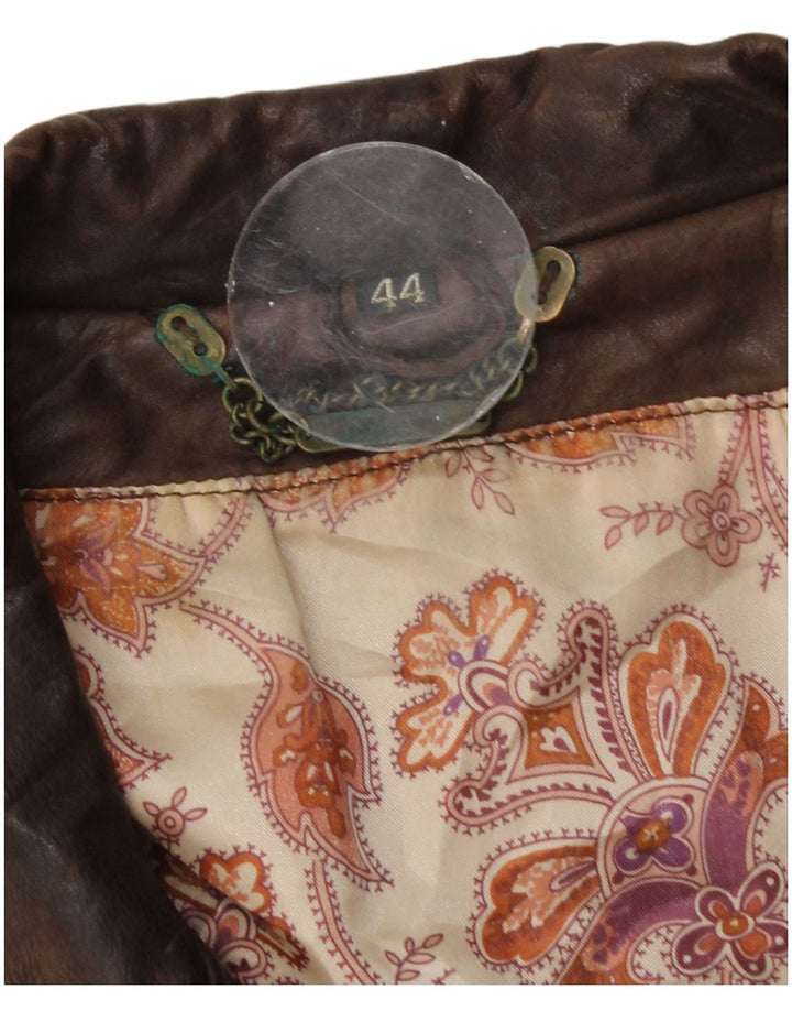 Vintage damska kurtka skórzana oversize EU 44 XL, brązowa skóra