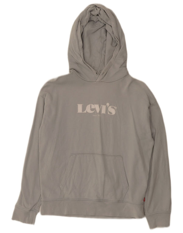 Damski sweter Levi's z grafiką, oversize, UK 10, mały, szary, bawełniany