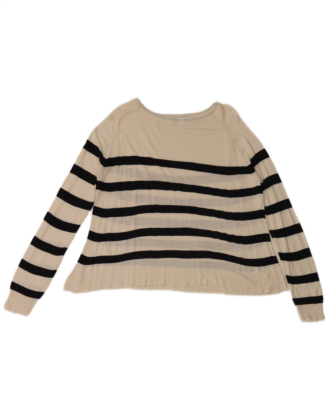 Sweter damski Zara z dekoltem w łódkę UK 14 w średnie białe paski