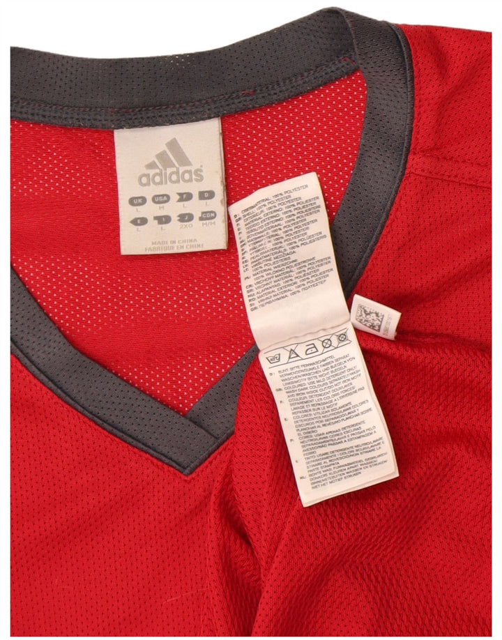 Adidas Męska kamizelka z grafiką, duża, czerwona, poliester