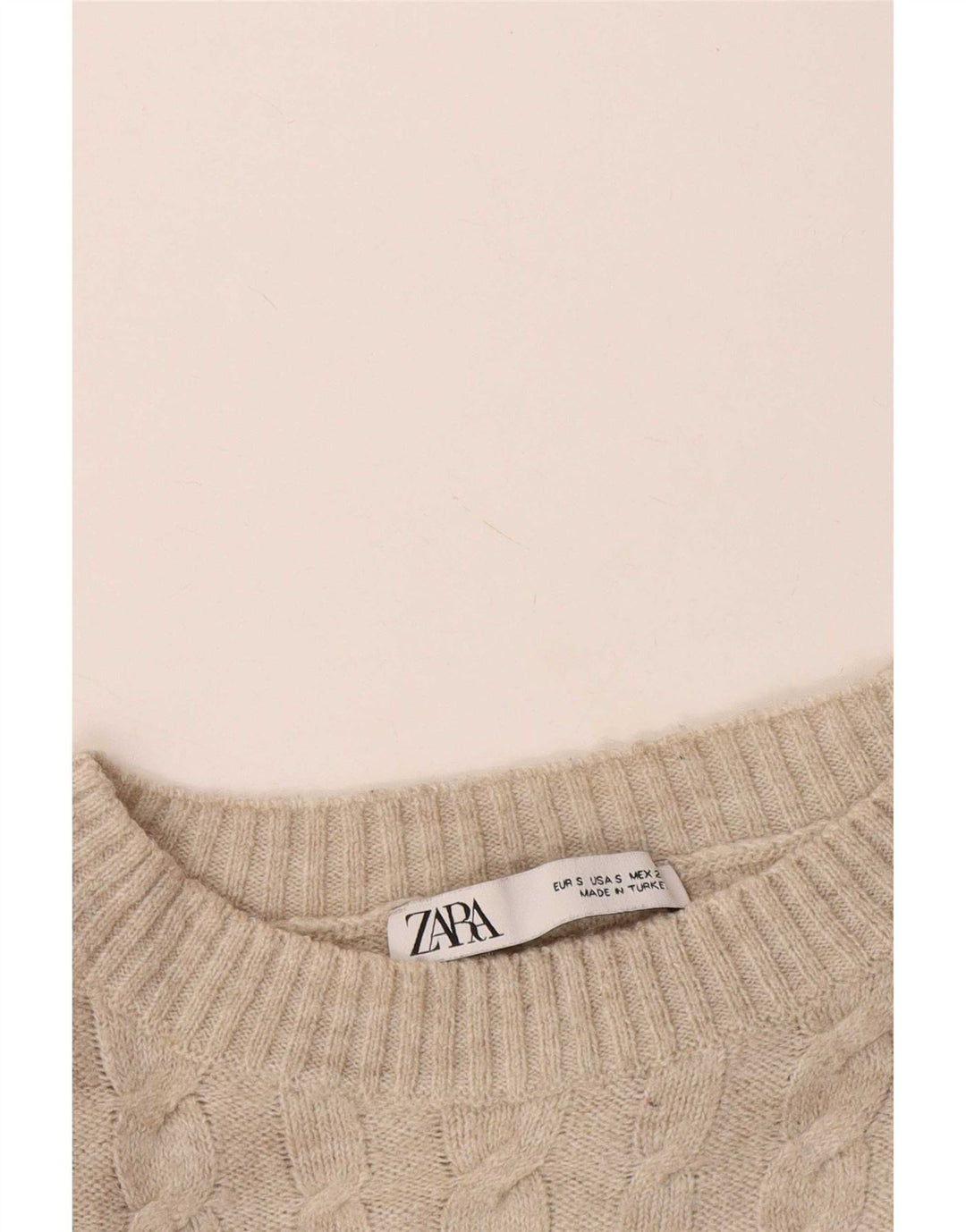 Sweter damski Zara Oversize z okrągłym dekoltem UK 10 Small Beige