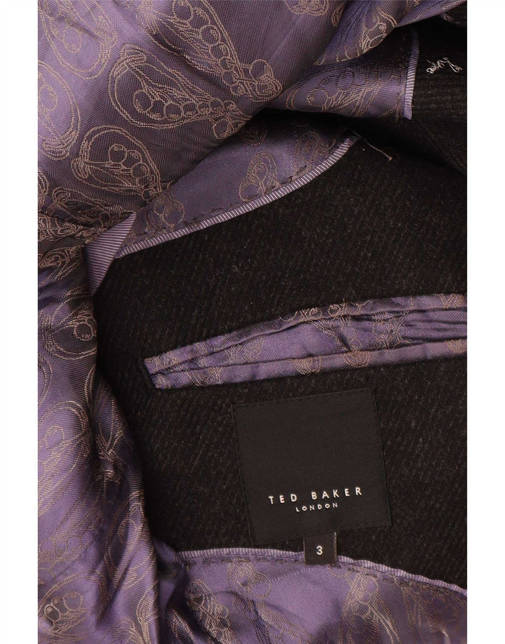 Płaszcz męski Ted Baker, rozmiar 3, średni czarny, wełniany, klasyczny