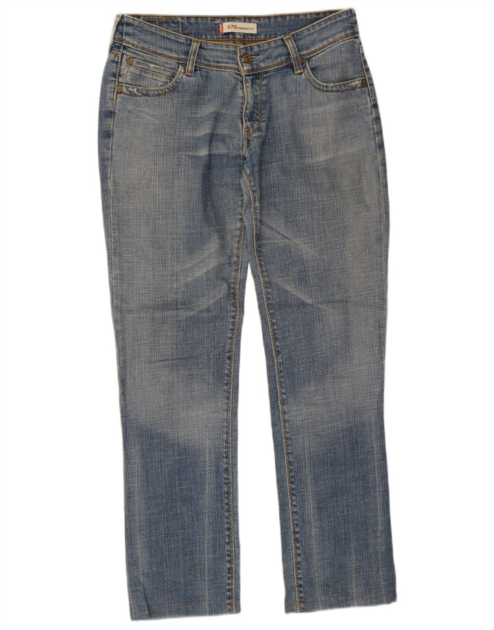 Damskie jeansy Levi's 570 Straight W32 L31 Niebieskie bawełniane