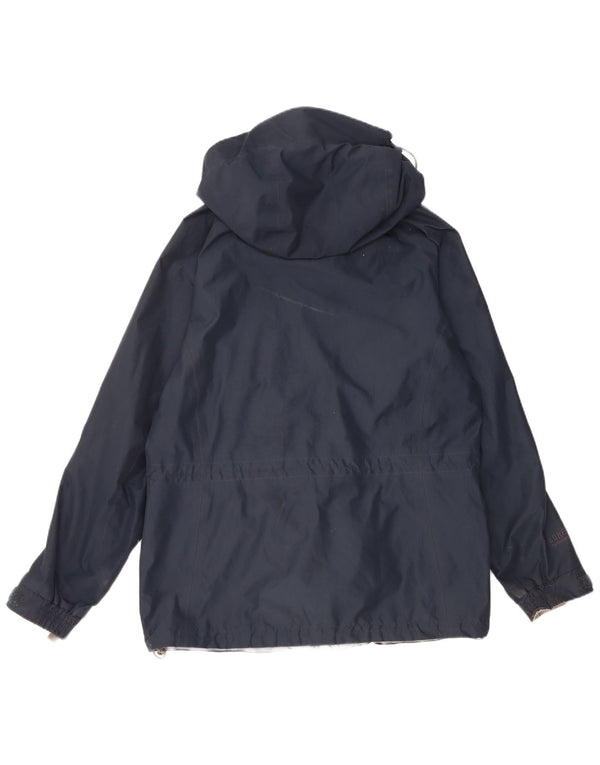 BERGHAUS Womens Hooded Rain Jacket UK 12 Medium Navy Blue Nylon