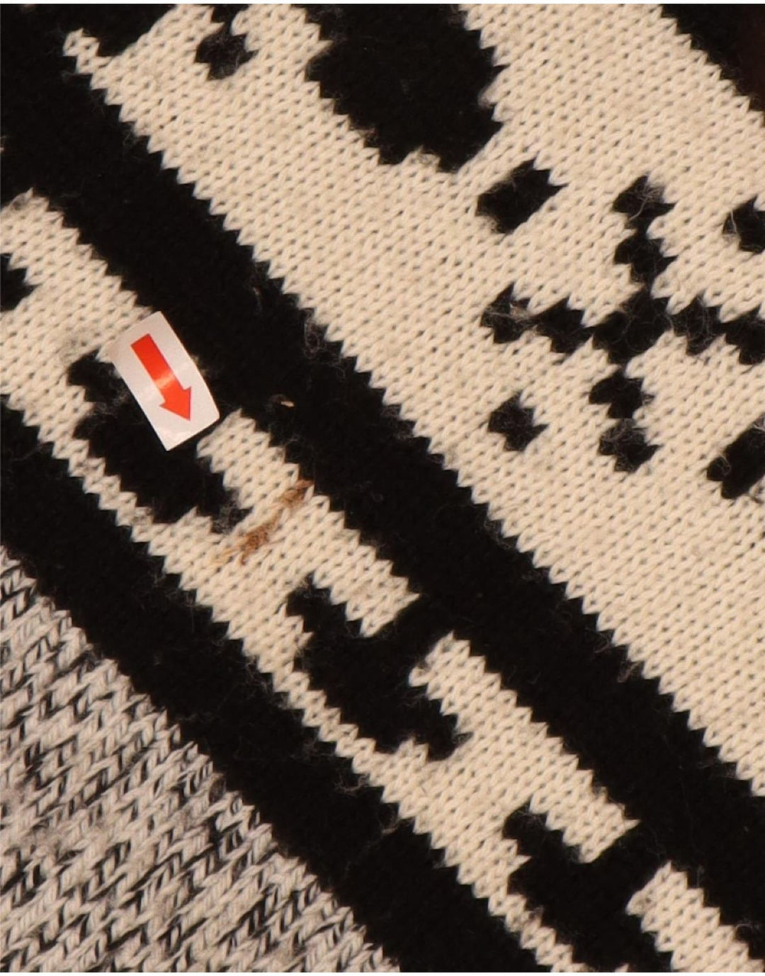 Męski sweter z wywijanym dekoltem VINTAGE 2XL, szary, akryl Fair Isle