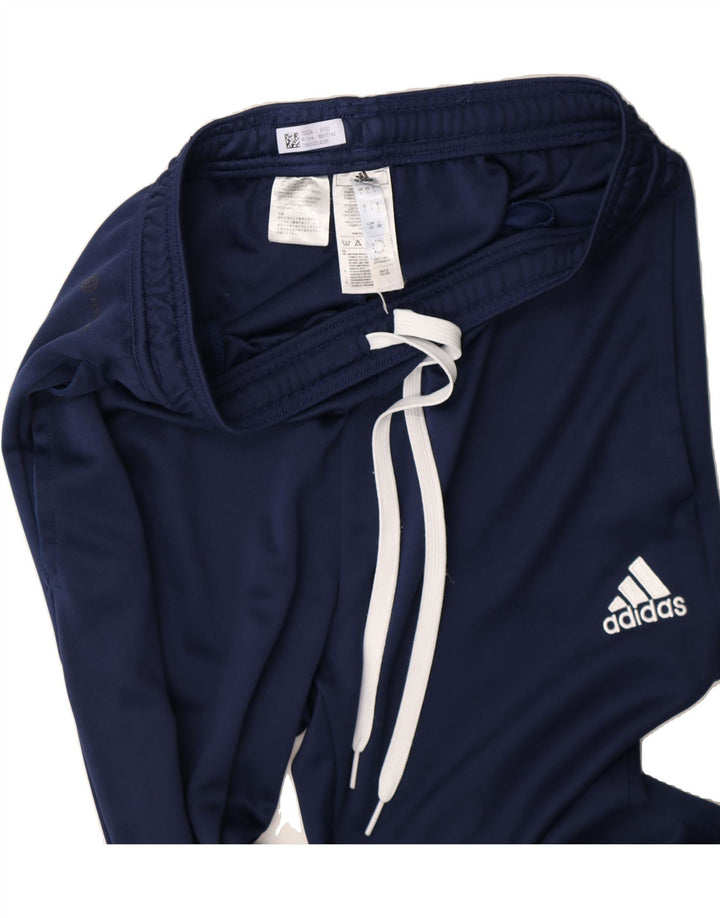 ADIDAS Womens Tracksuit Trousers UK 14 Large Navy Blue Polyester Vintage Adidas and Second-Hand Adidas from Messina Hembry 
