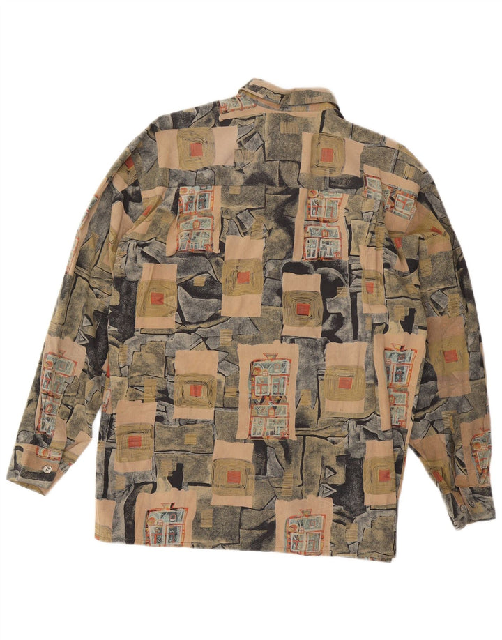 Koszula męska w stylu vintage, duża, wielobarwna, patchworkowa, bawełniana