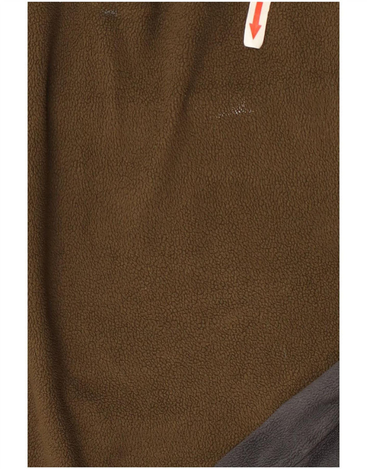 Męski sweter polarowy Columbia z zamkiem błyskawicznym, mały, khaki, poliester z blokami kolorów