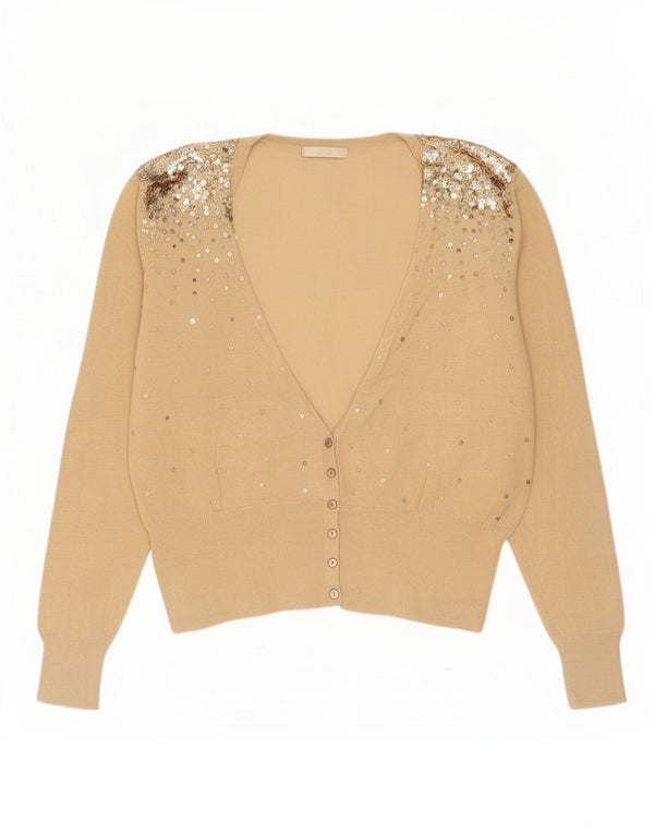 Marks & Spencer Damski sweter kardigan UK 18 XL Beżowa wiskoza
