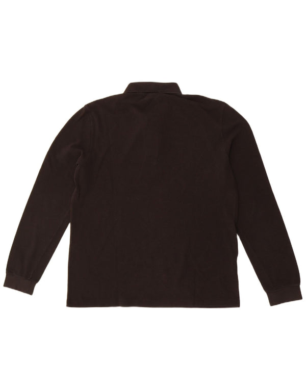 Męska koszulka polo Lacoste z długim rękawem i klasycznym krojem, rozmiar 4, średnia czarna bawełna