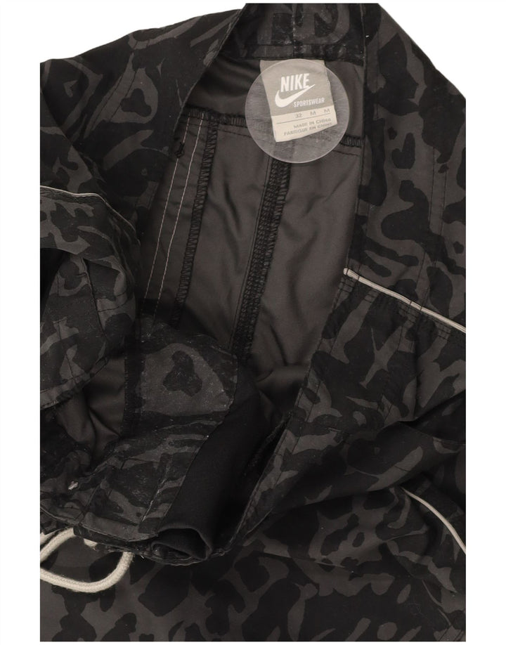 Męskie spodenki kąpielowe NIKE z abstrakcyjnym wzorem, średnie czarne