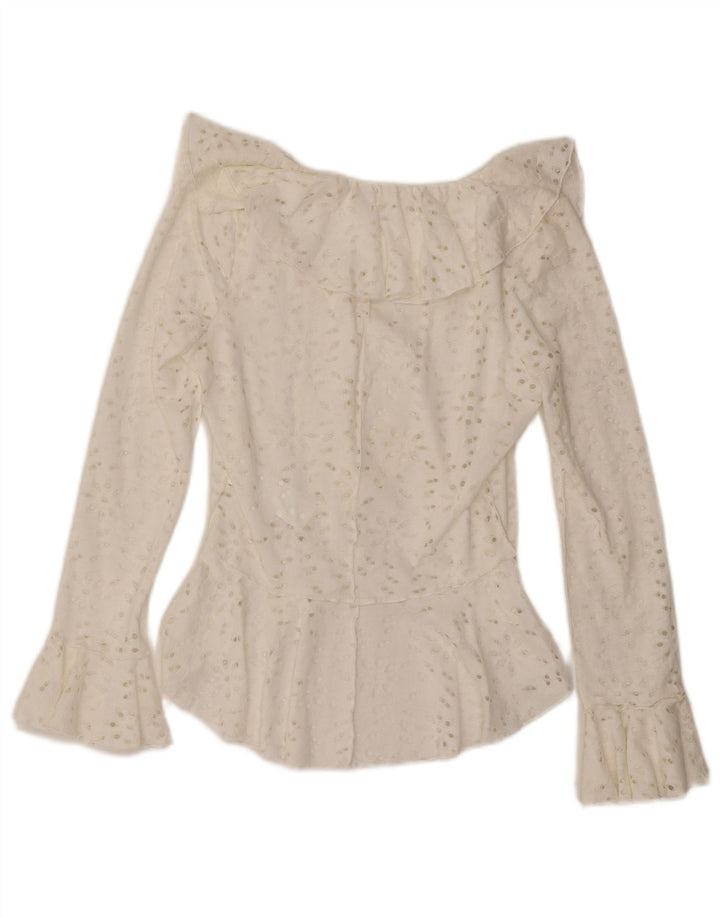 Damska asymetryczna bluzka koszulowa Desigual UK 12, średnia biała bawełna