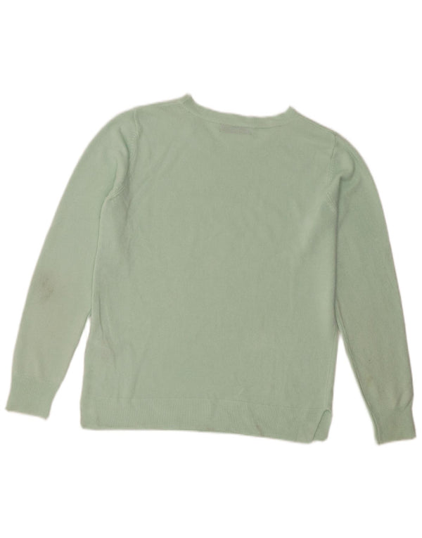 Marks & Spencer Damski sweter z dekoltem w łódkę, UK 12, średni zielony akryl