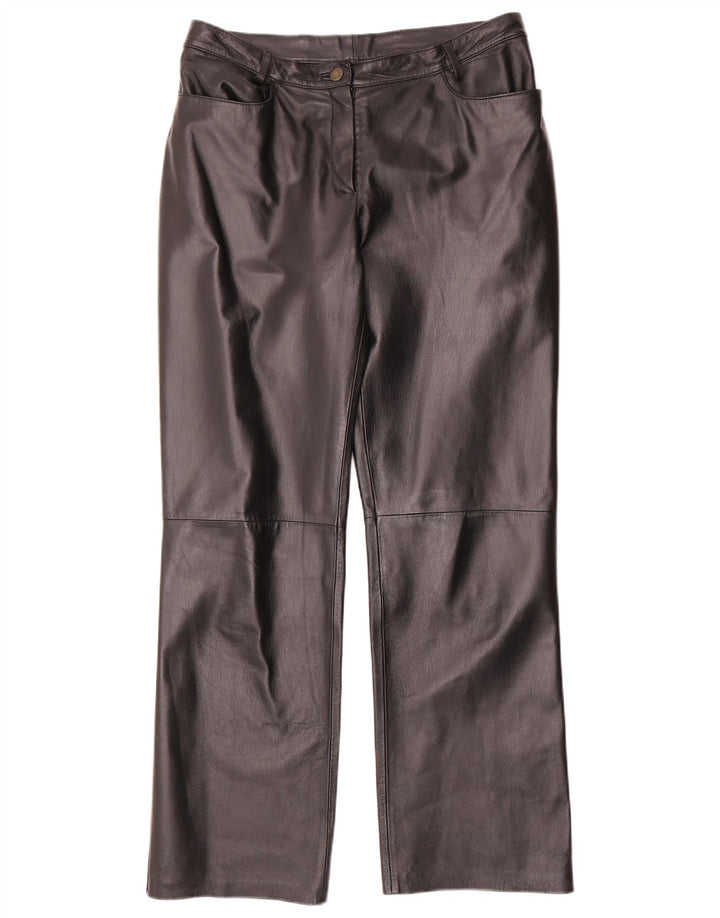 Spodnie skórzane damskie vintage UK 14 Medium W30 L31 Czarna skóra
