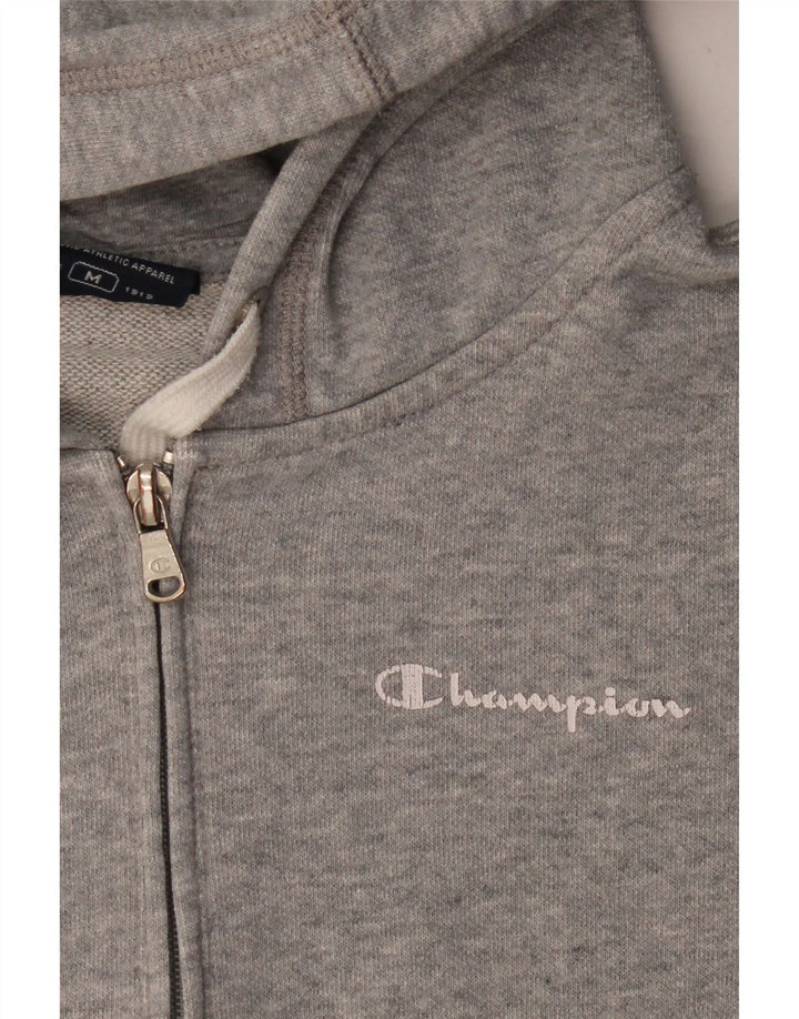 CHAMPION Womens Zip Hoodie Sweater UK 12 Medium Grey