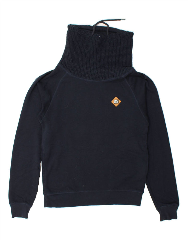 JACK & JONES Mens Roll Neck Sweatshirt Jumper Small Navy Blue Polyester Vintage Jack & Jones and Second-Hand Jack & Jones from Messina Hembry 