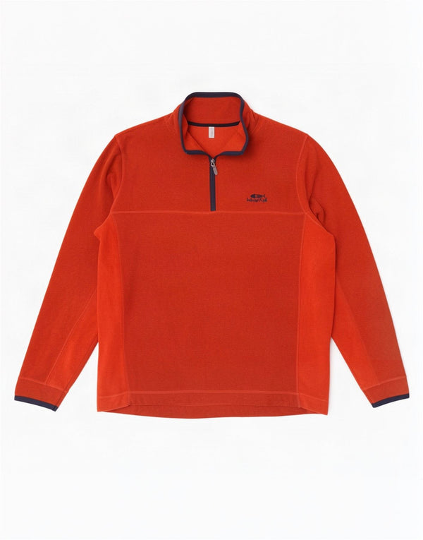 Męski sweter polarowy Weird Fish z zamkiem błyskawicznym 2XL, bordowy poliester w blokach kolorów