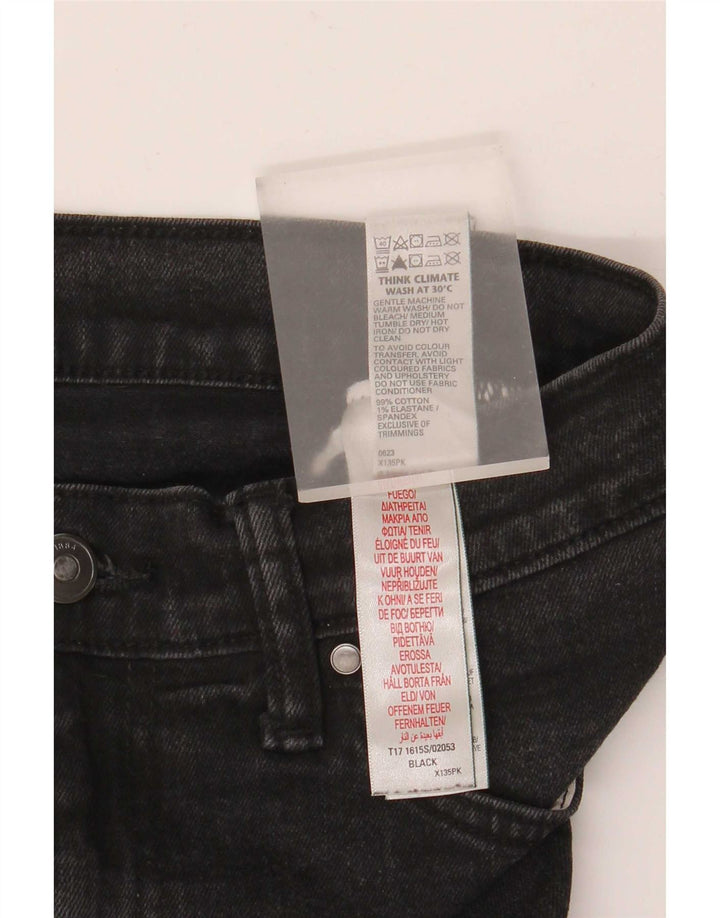 Marks & Spencer Męskie jeansy slim W34 L31 Czarne bawełniane