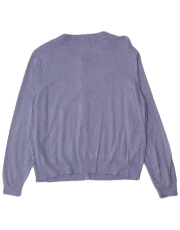 MARKS & SPENCER Damski sweter kardigan UK 18 XL Niebieska wiskoza