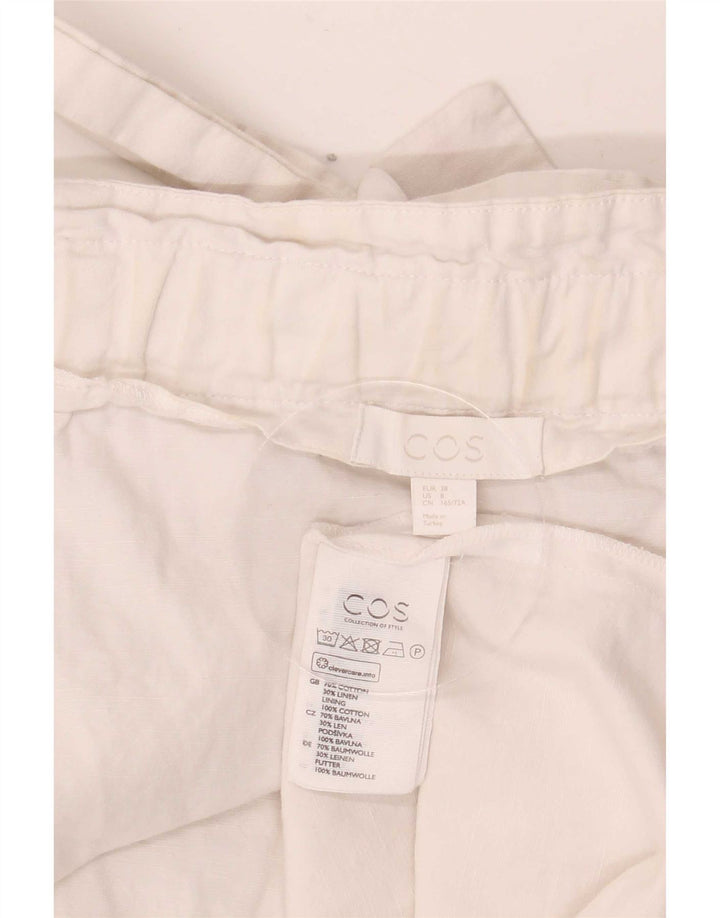 Cos Damska prosta spódnica EU 38 Medium W36 Biała bawełna