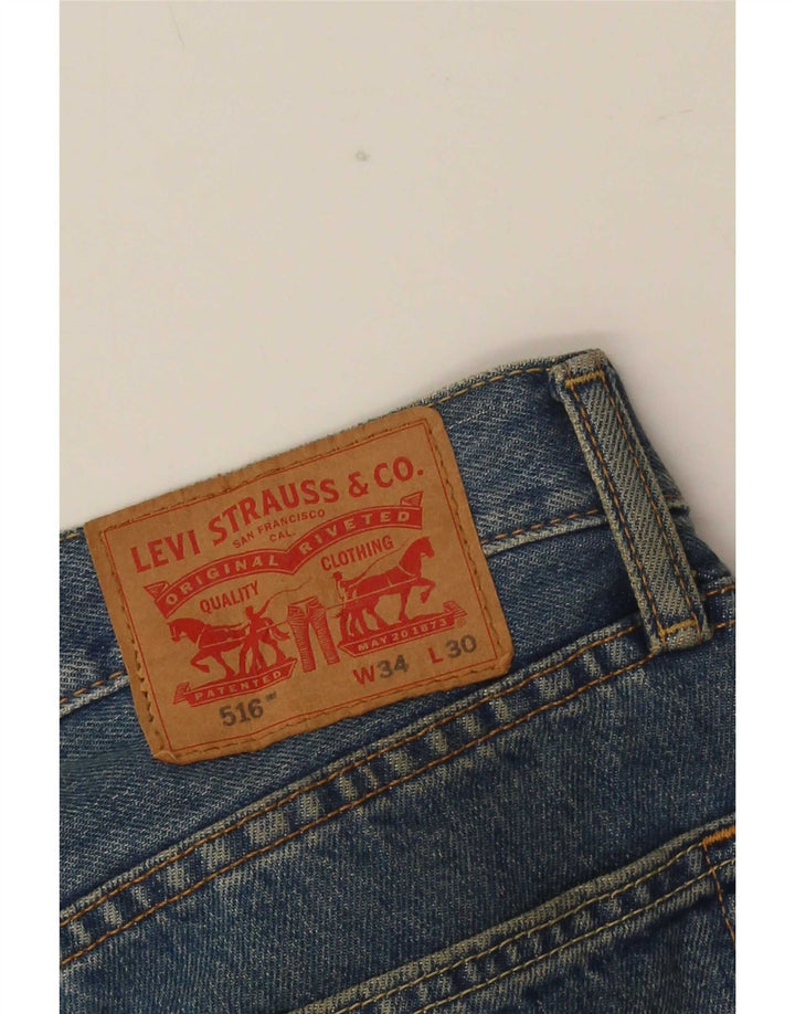 Męskie jeansy Levi's 516 Straight W34 L30 Niebieskie