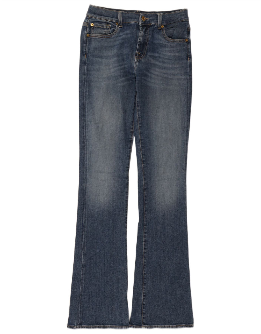 Damskie jeansy rozkloszowane 7 For All Mankind W27 L34 Niebieskie