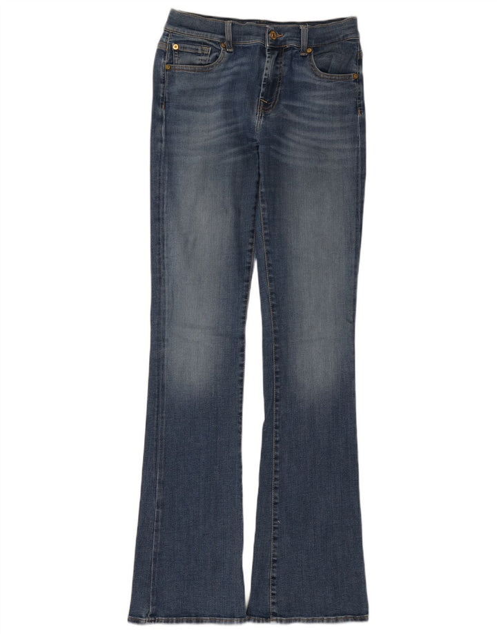 Damskie jeansy rozkloszowane 7 For All Mankind W27 L34 Niebieskie