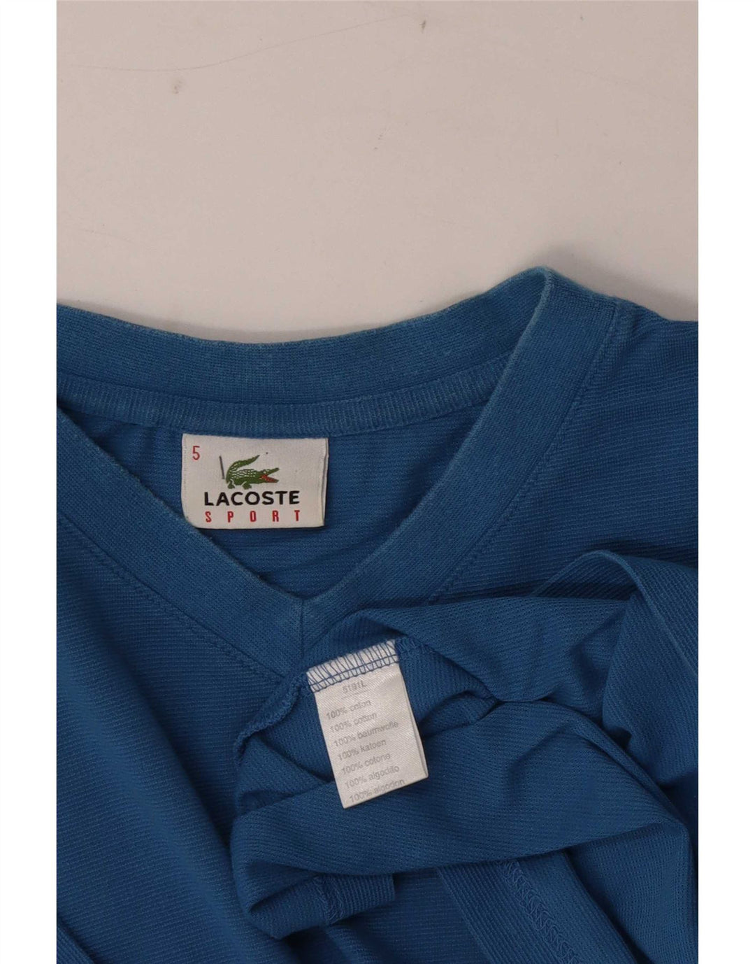T-shirt męski Lacoste, rozmiar 5, duży, niebieski, bawełniany