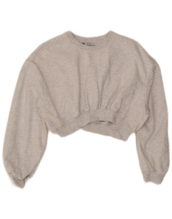 Damski sweter Zara Crop Relaxed Fit UK 10 Small Grey Flecked