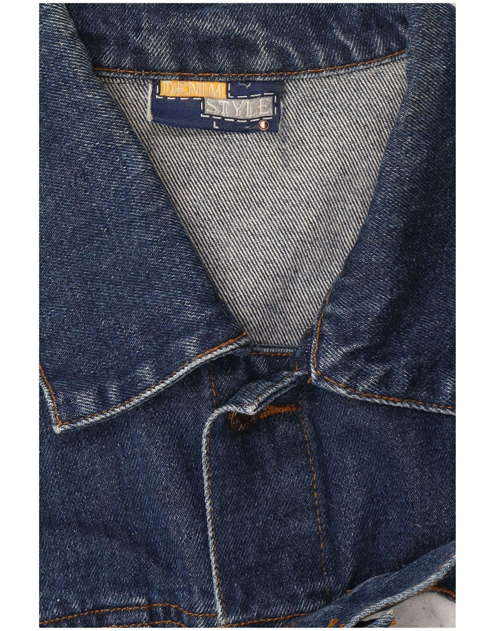 Męska kurtka dżinsowa w stylu DENIM UK 40, duża, niebieska, bawełniana