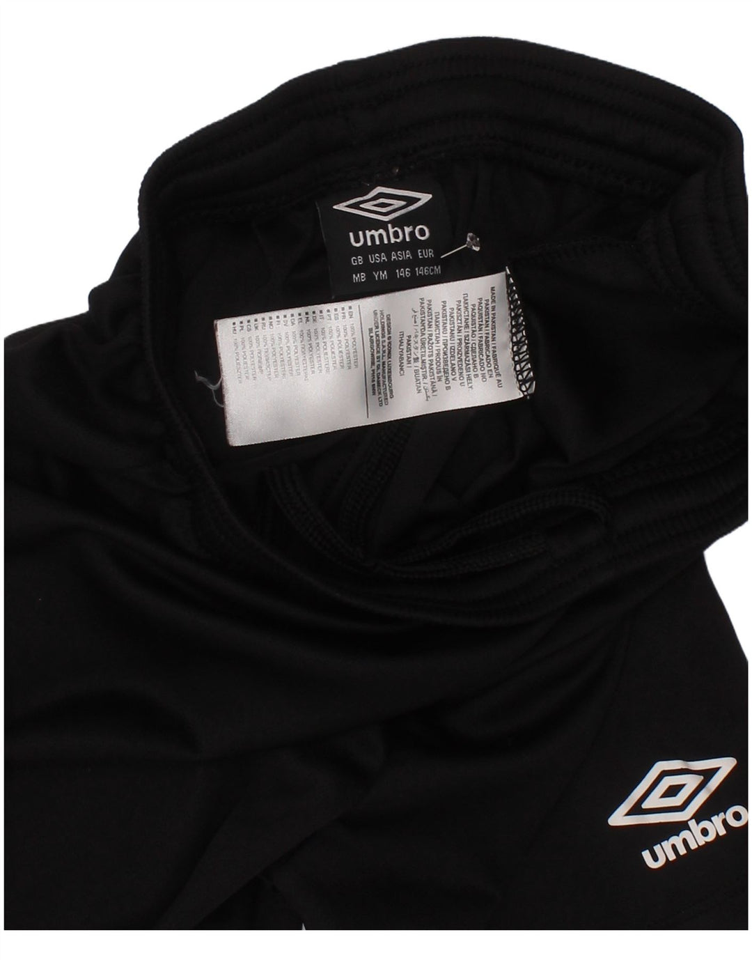 Spodenki sportowe dla chłopców Umbro 9-10 lat, średni czarny poliester