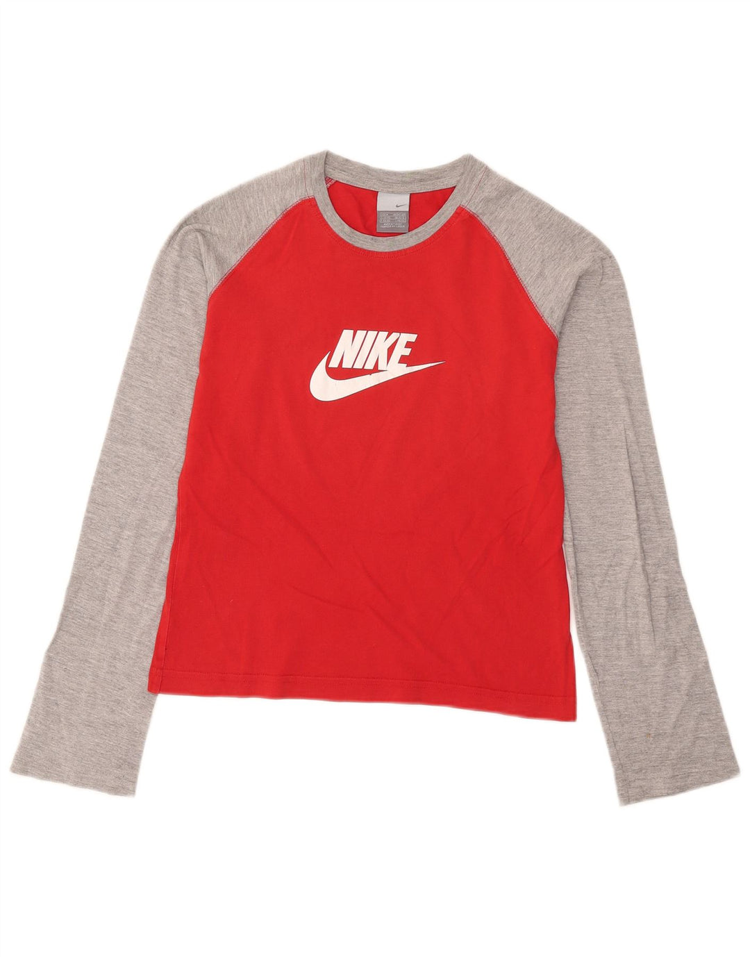Damski top Nike Crop Graphic z długim rękawem, UK 10/12, średni czerwony, blok kolorów