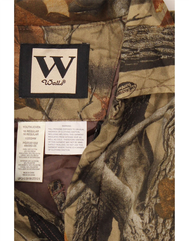 VINTAGE Chłopięcy kombinezon z długim rękawem, 15-16 lat, khaki, bawełna w kwiaty