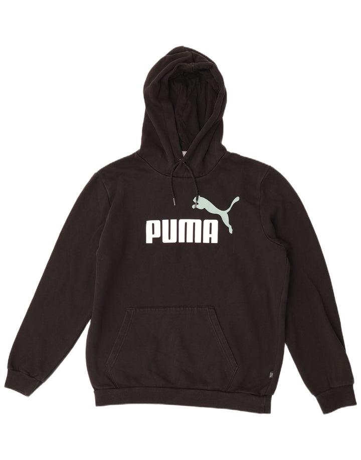 Męski sweter z kapturem Puma z grafiką, średni czarny, bawełniany