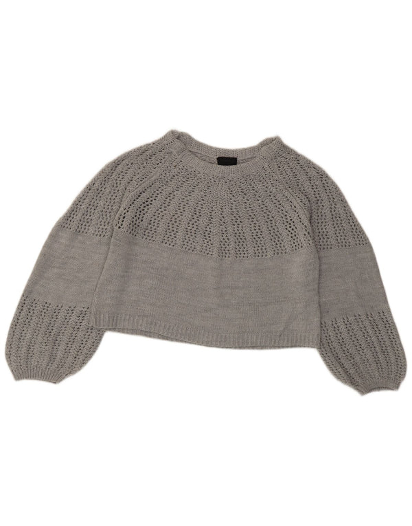 Topshop damski sweter typu oversize z dekoltem w łódkę, UK 8, mały, szary