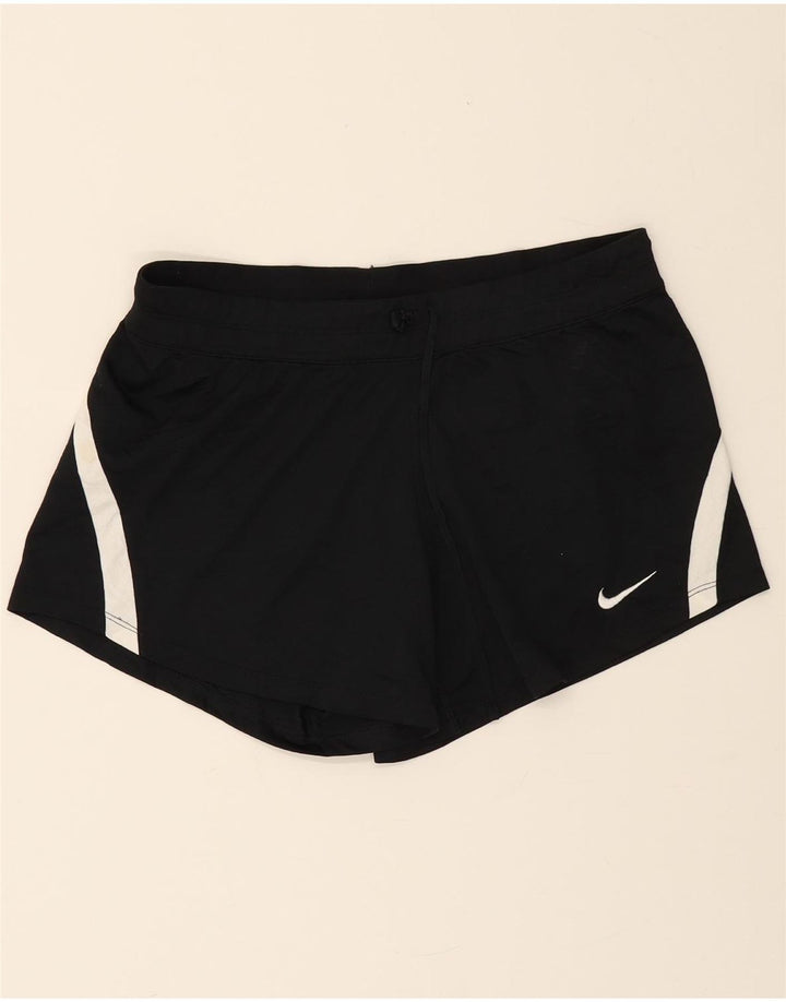 NIKE Womens Dri Fit Sport Shorts UK 14 Medium  Black Colourblock Polyester Vintage Nike and Second-Hand Nike from Messina Hembry 
