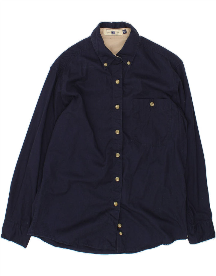 LEE Womens Shirt UK 10 Small Navy Blue Cotton Vintage Lee and Second-Hand Lee from Messina Hembry 