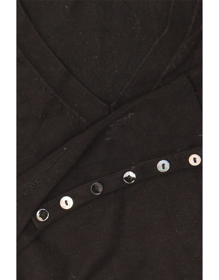 Sweter damski Zara z dekoltem w kształcie litery V, UK 10, mały, czarny