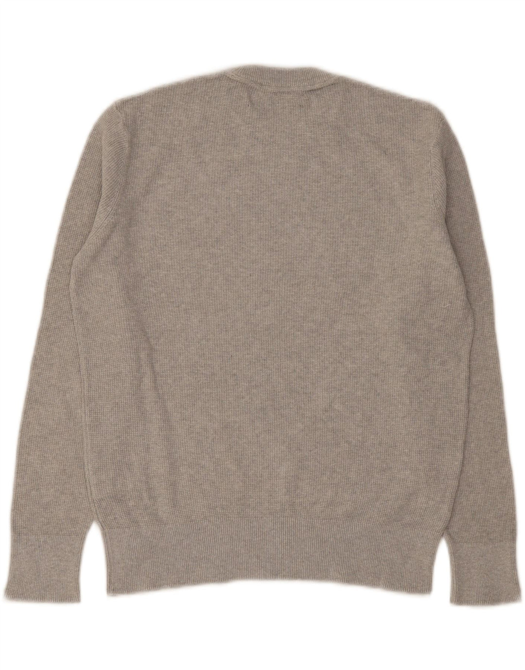Męski sweter z okrągłym dekoltem Zara, mały, szary, bawełniany