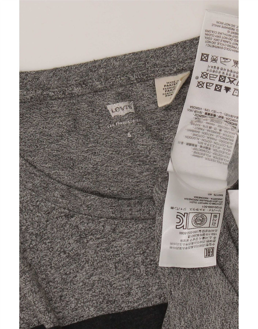 Damska koszulka z grafiką Levi's Top UK 10, mały, szary, nakrapiany poliester