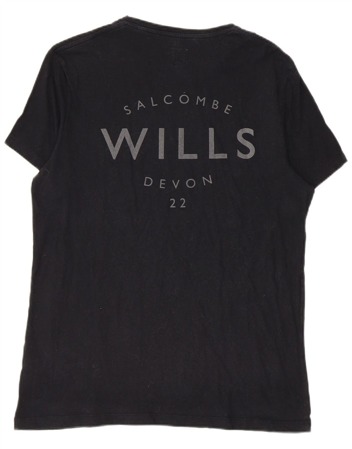 Męski T-shirt z grafiką Jack Wills, mały, czarny, bawełniany