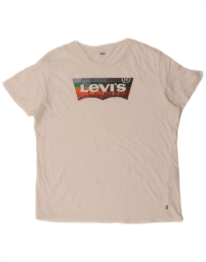 Męska koszulka z grafiką Levi's, góra XL, biała bawełna