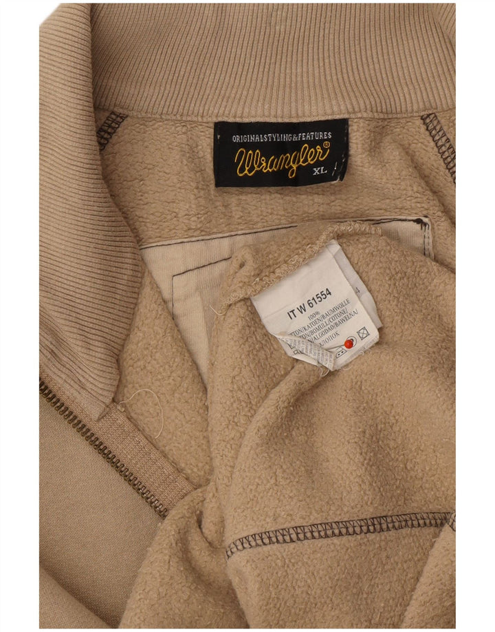 WRANGLER Mens Tracksuit Top Jacket XL Beige Cotton