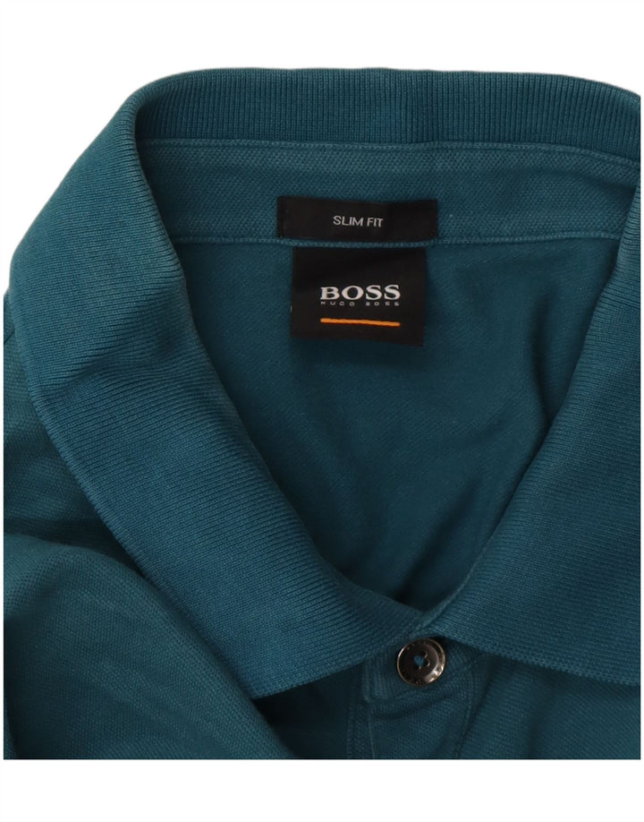 Męska koszulka polo slim fit HUGO BOSS XL niebieska