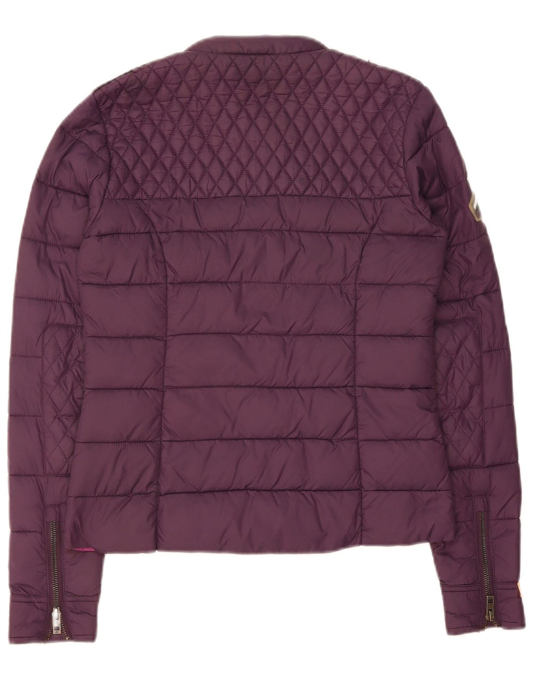 SUPERDRY Womens Military Padded Jacket UK 10 Small Purple Nylon