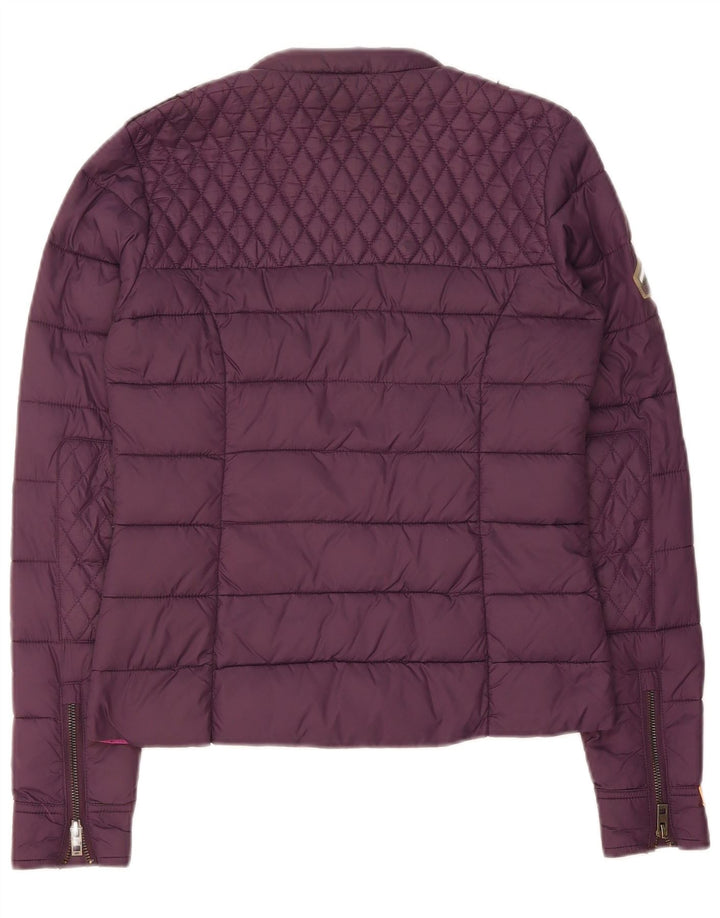 SUPERDRY Womens Military Padded Jacket UK 10 Small Purple Nylon